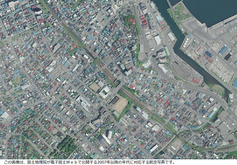 平成２０年前後の南小樽駅周辺の航空写真