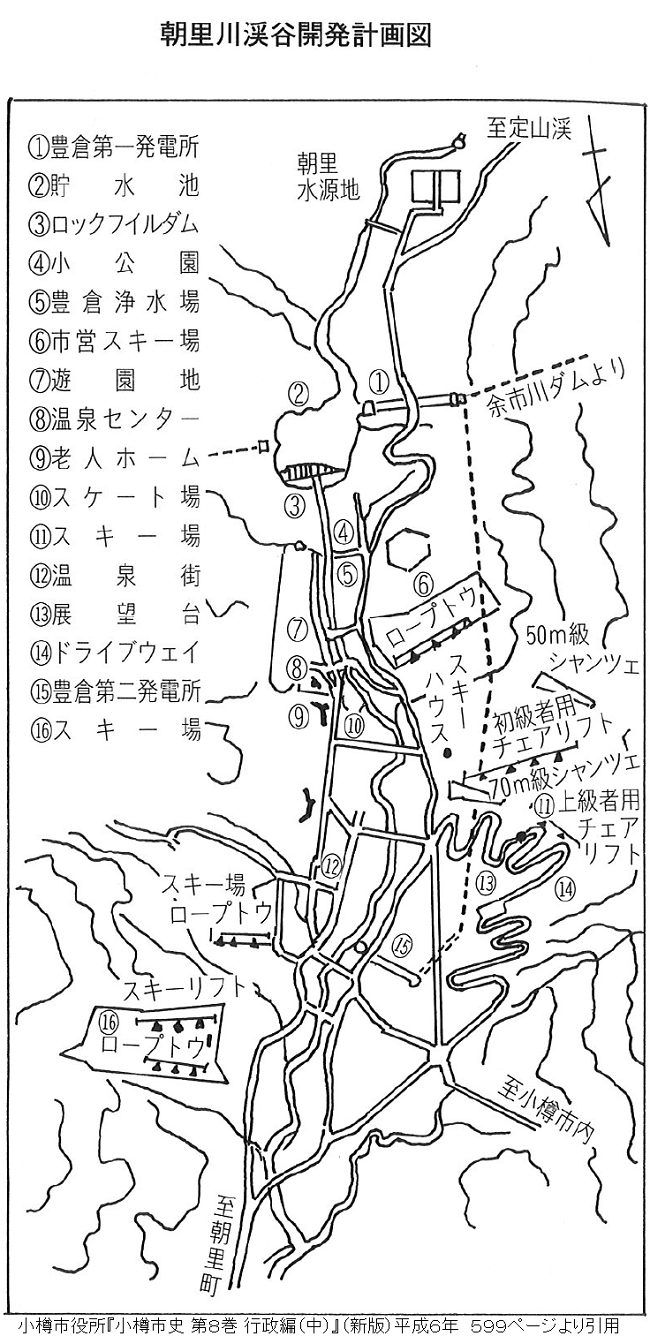 朝里川渓谷開発計画図